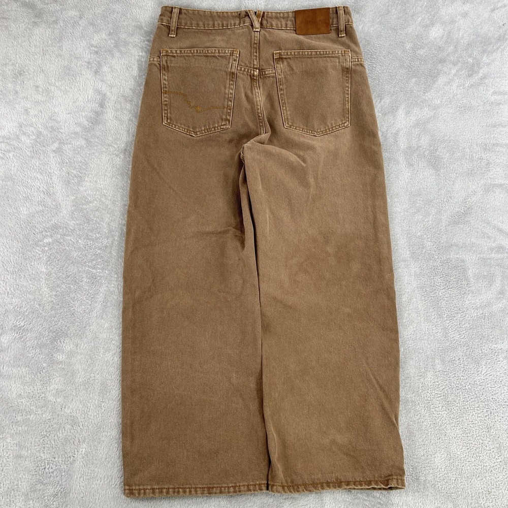 We The Free Baggy Wide Leg Baggy Jeans 27 Brown High Rise Free People Button Fly - Picture 5 of 8